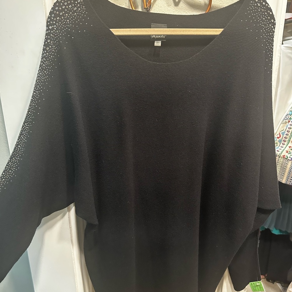 Alfani Black Sweater with Sparkling Accents